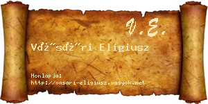 Vásári Eligiusz névjegykártya